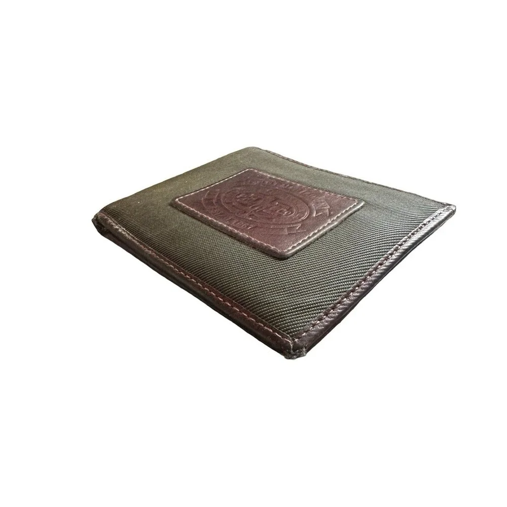 Polo Ralph Lauren Heritage Wallet olive-drab ballistic nylon brown leather trim